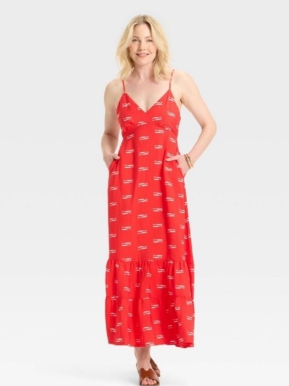 A New Day Red Open Back Maxi Dress